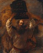 Moses with the Ten Commandments Rembrandt